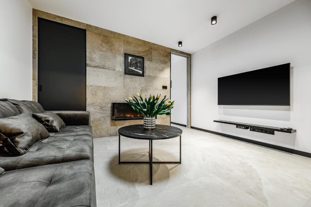 Televízia a/alebo spoločenská miestnosť v ubytovaní PLATiNIUM HOUSE & SPA BASEN-SAUNA CENTRUM