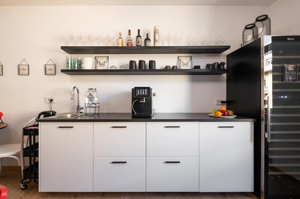 Kuchyň nebo kuchyňský kout v ubytování Guesthouse diWINE