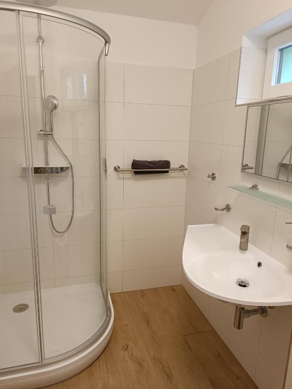 Koupelna v ubytování Apartmány Mlýnská