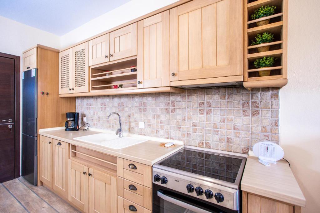 Kuchyň nebo kuchyňský kout v ubytování TwinStars Maisonette