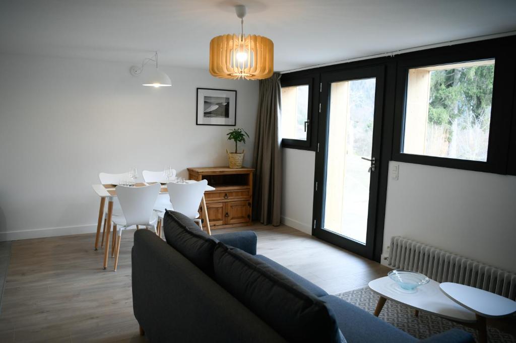 Posezení v ubytování Appartement Vieux Servoz Mt Blanc