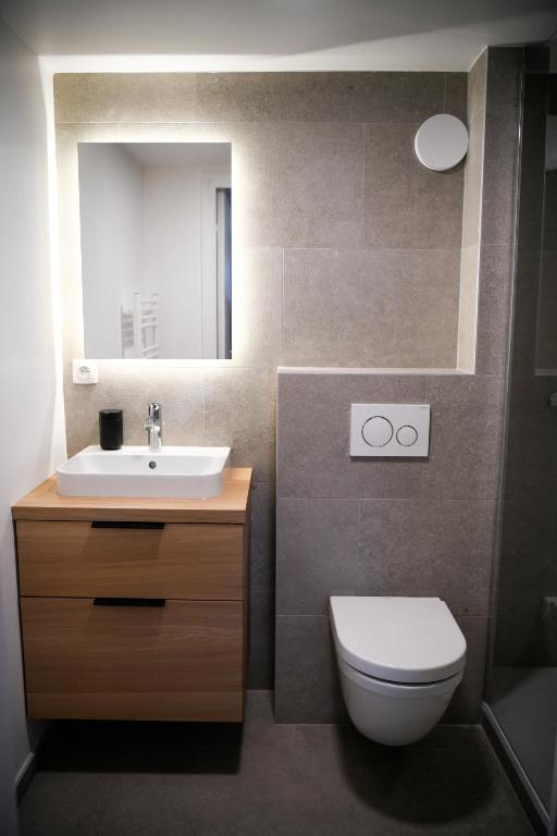 Koupelna v ubytování Appartement Vieux Servoz Mt Blanc