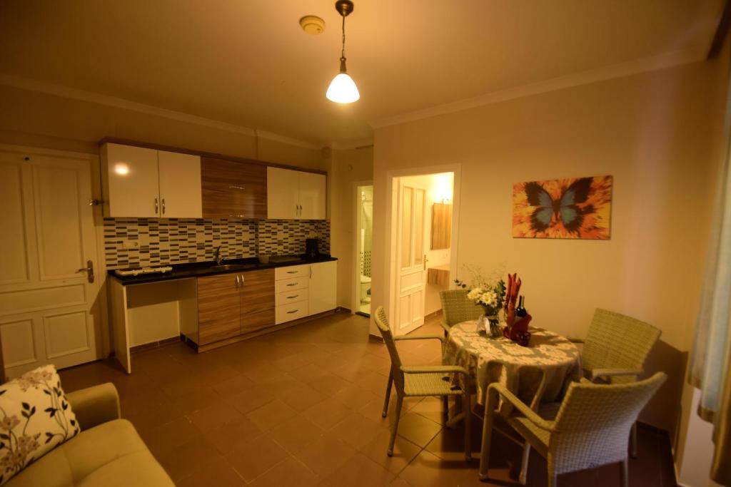 Kuchyň nebo kuchyňský kout v ubytování Narcis Apart Hotel