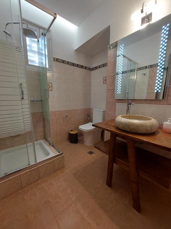 Koupelna v ubytování Hotel Akti