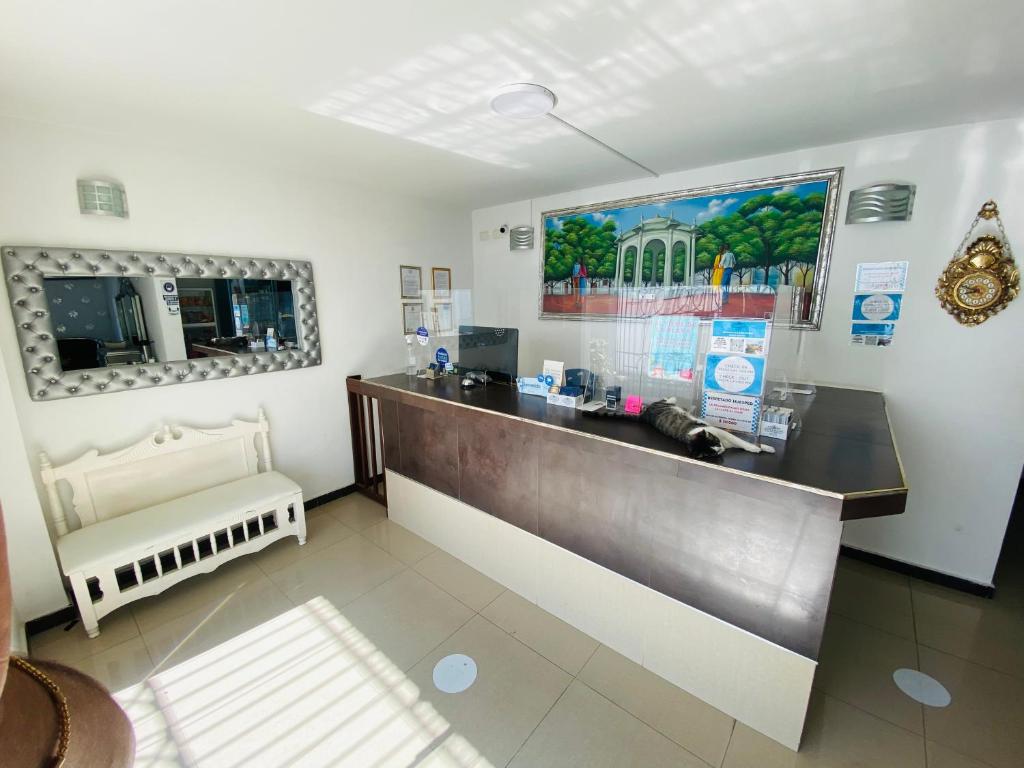 Μια τηλεόραση ή/και κέντρο ψυχαγωγίας στο Hotel Parque de los Novios Inn