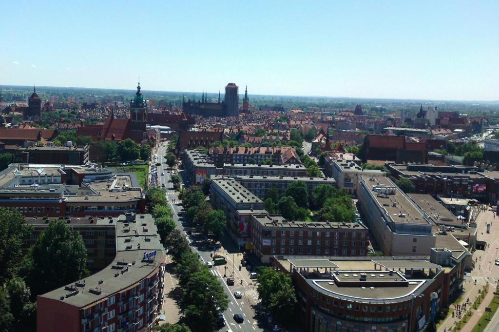 Výhľad na mesto Gdansk alebo výhľad na mesto priamo z apartmánu