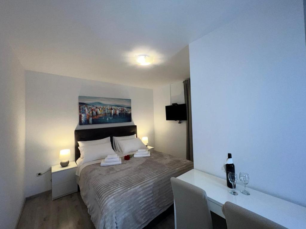 Postel nebo postele na pokoji v ubytování Rooms Marija