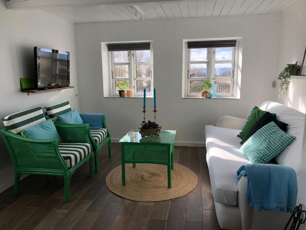 TV a/nebo společenská místnost v ubytování Beachhouse Langeland 20 m to private Beach