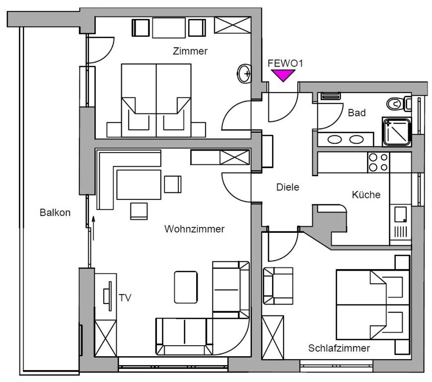 Půdorys ubytování Haus Birgit
