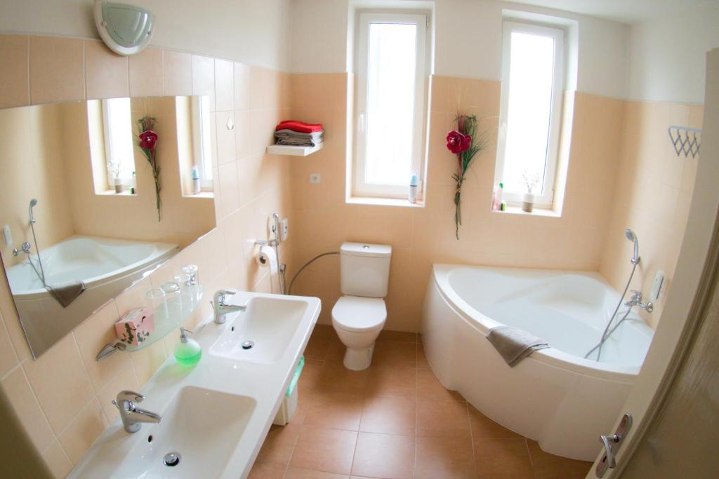 Koupelna v ubytování Apartments Radka