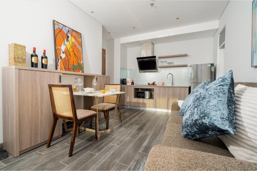 Kuchyň nebo kuchyňský kout v ubytování The Dream Suite