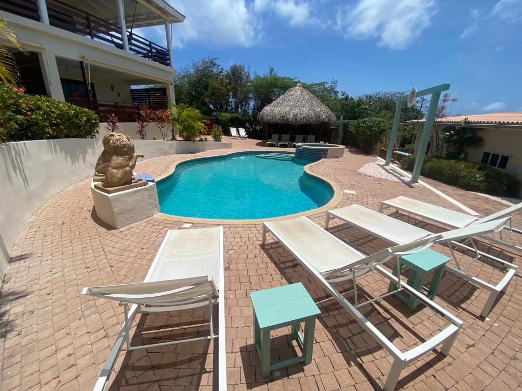 Bazén v ubytování Home Sweet Home Jan Thiel Curacao best view nebo v jeho okolí