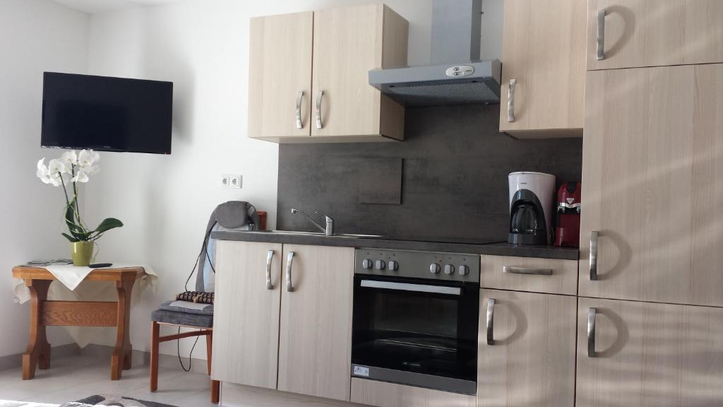 Kuchyň nebo kuchyňský kout v ubytování Appartment Christine