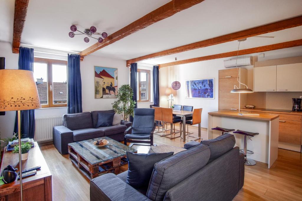 Posezení v ubytování Zagreb Deluxe Apartment L2