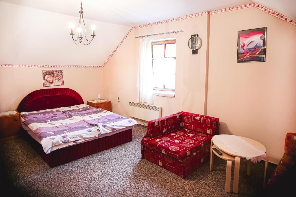 Postel nebo postele na pokoji v ubytování Stáj Newport