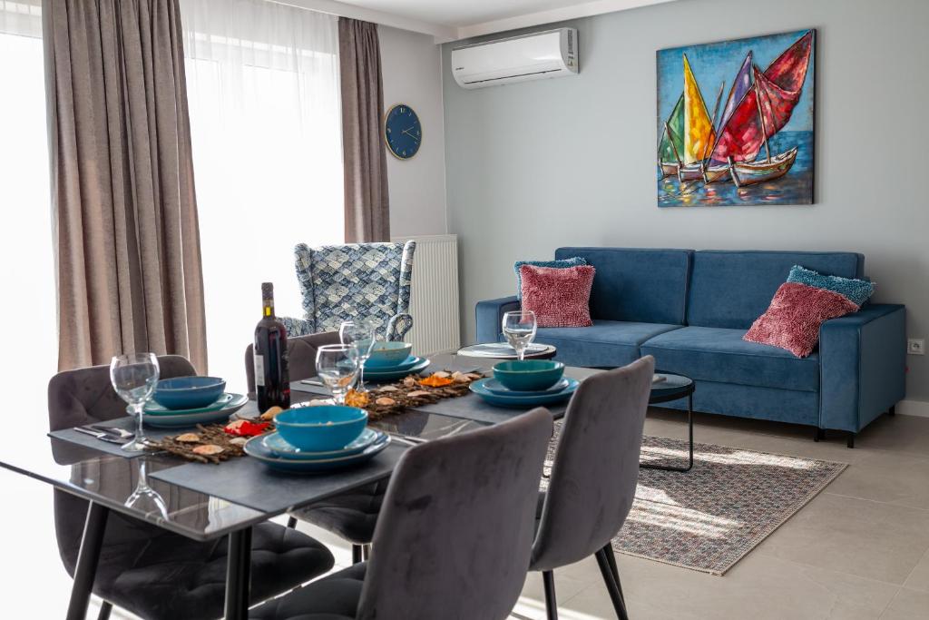 Χώρος καθιστικού στο Darłówko Apartament Morski X