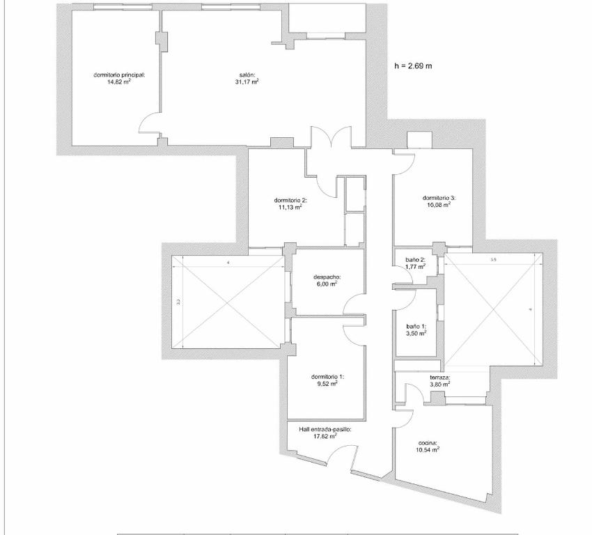 Plán poschodí v ubytovaní Luna Centro 5 habitaciones