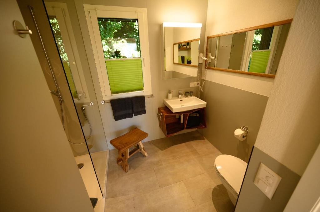 Koupelna v ubytování Ferienhaus Haus im Garten