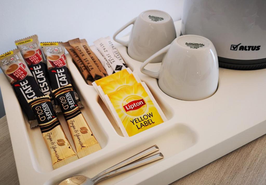 Coffee and tea making facilities at Duman Boutique Hotel Cesme