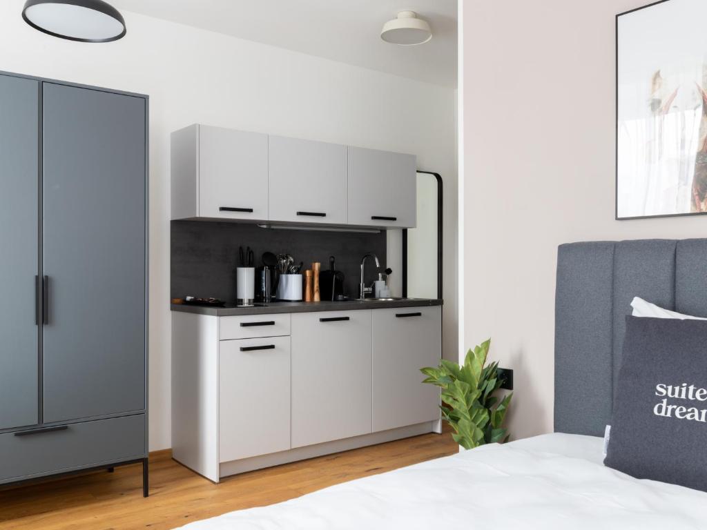 Kuchyňa alebo kuchynka v ubytovaní limehome Villach Gerbergasse
