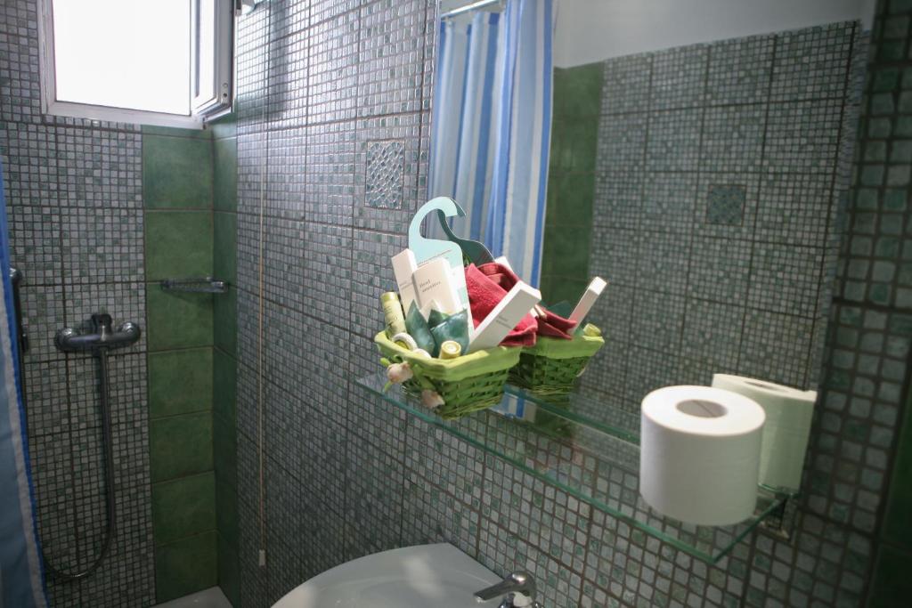 Koupelna v ubytování Hotel Karagianni