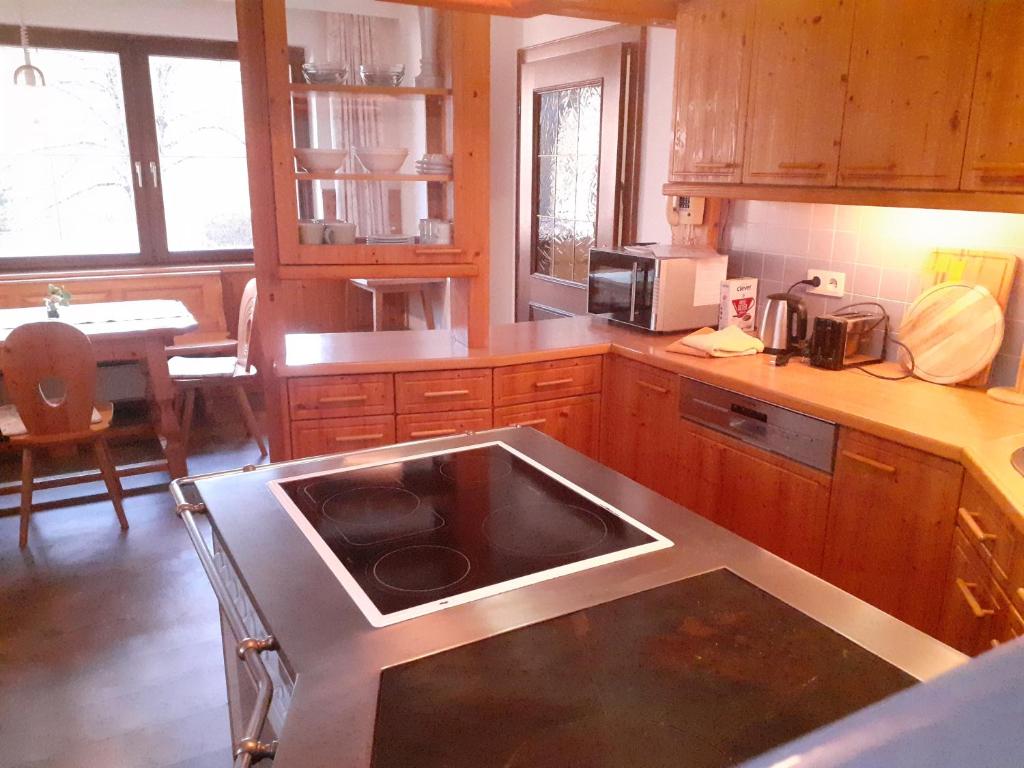 Kuchyň nebo kuchyňský kout v ubytování Apartmenthaus AMELIE