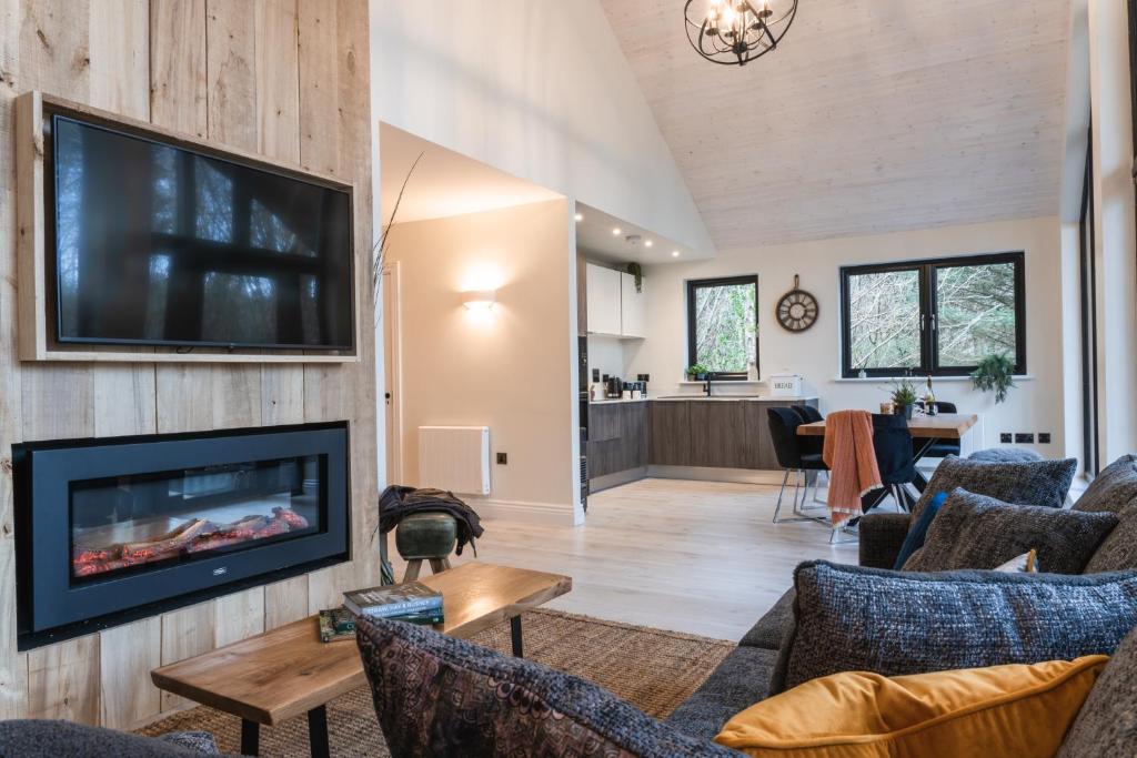 Posezení v ubytování Drumhierny Woodland Hideaway
