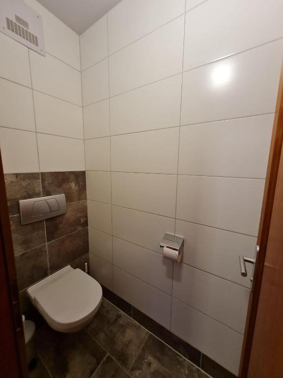 Koupelna v ubytování Pension Tulpe
