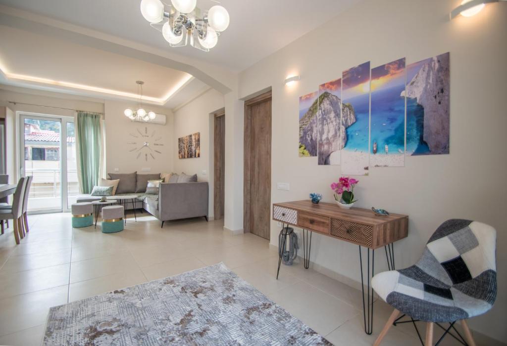 Posezení v ubytování Alcmene Lux Apartment by "elite"