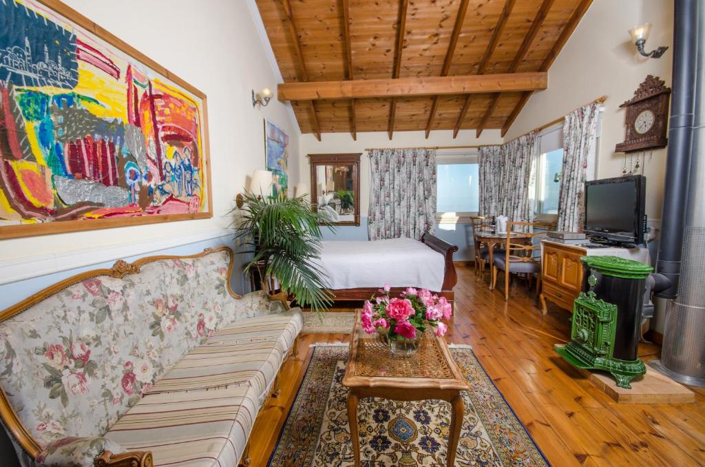 Posezení v ubytování Ha'Seuda Ha'Achrona Suites