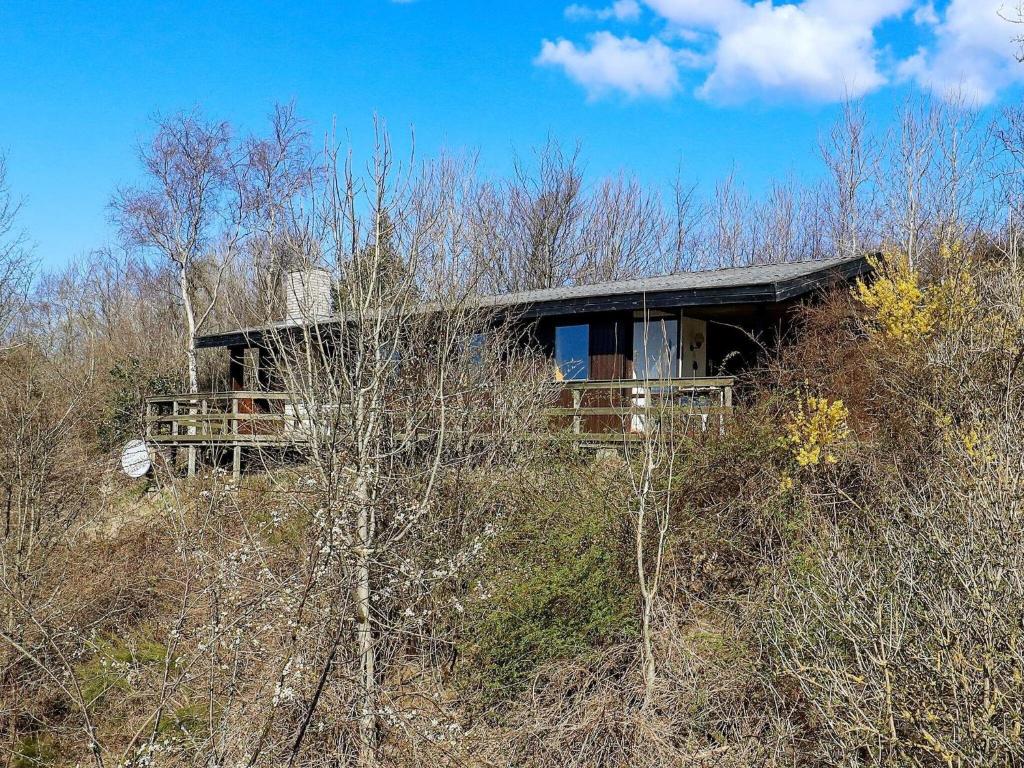 a small house on a hill in the woods at 6 person holiday home in Spøttrup-By Traum in Lihme