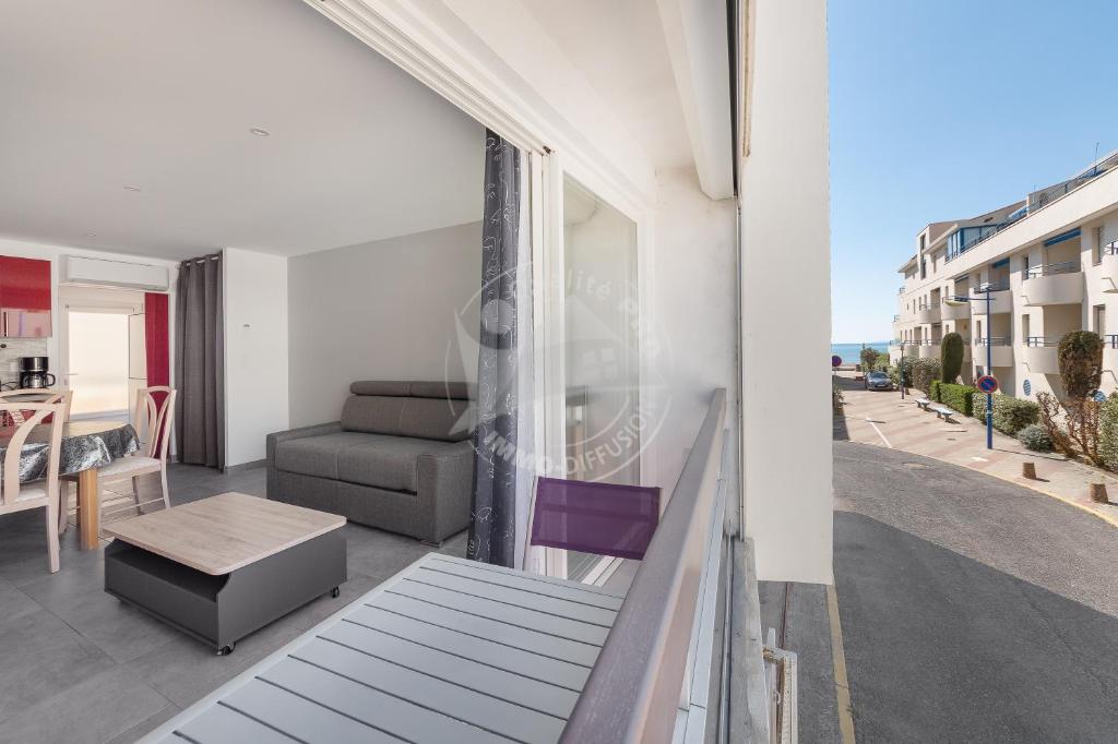 Balkón nebo terasa v ubytování AS21512 - Studio Cabine vue mer latérale avec parking privé à 20m de la plage