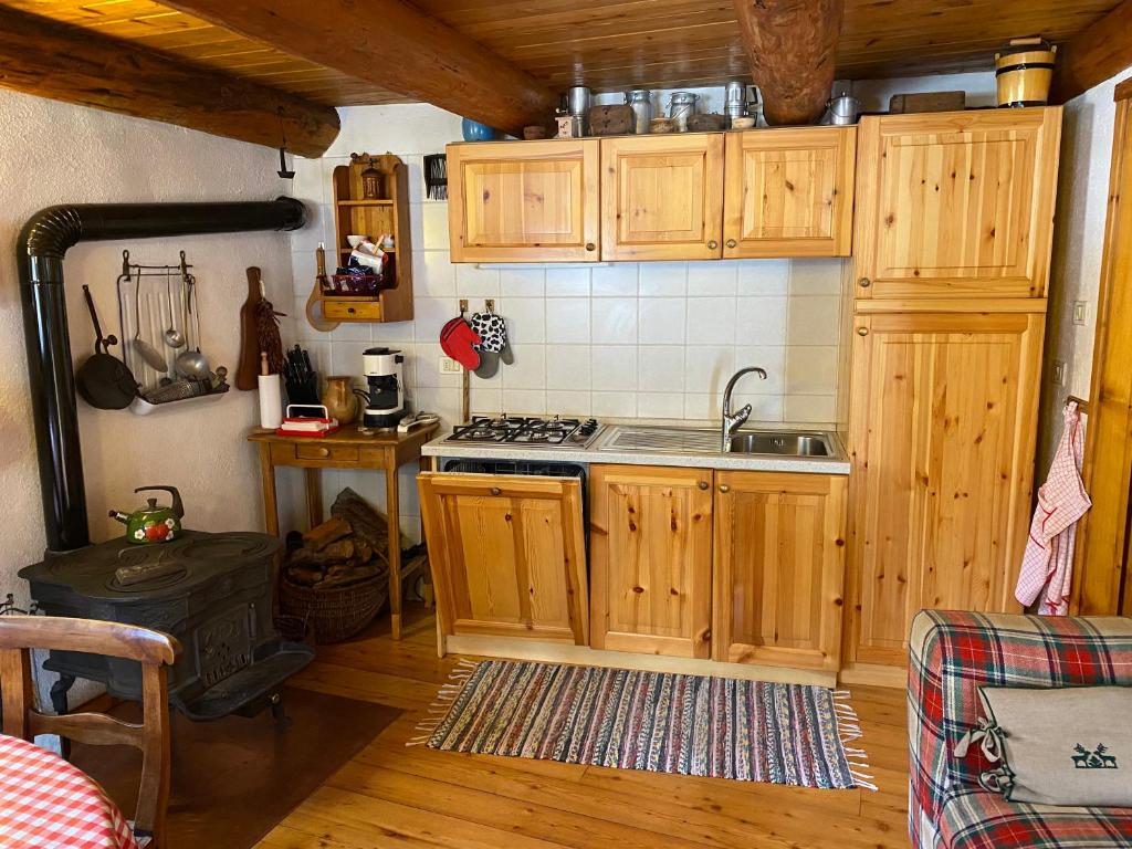 Kuchyň nebo kuchyňský kout v ubytování Casa Ornella - Baita Pra Sec