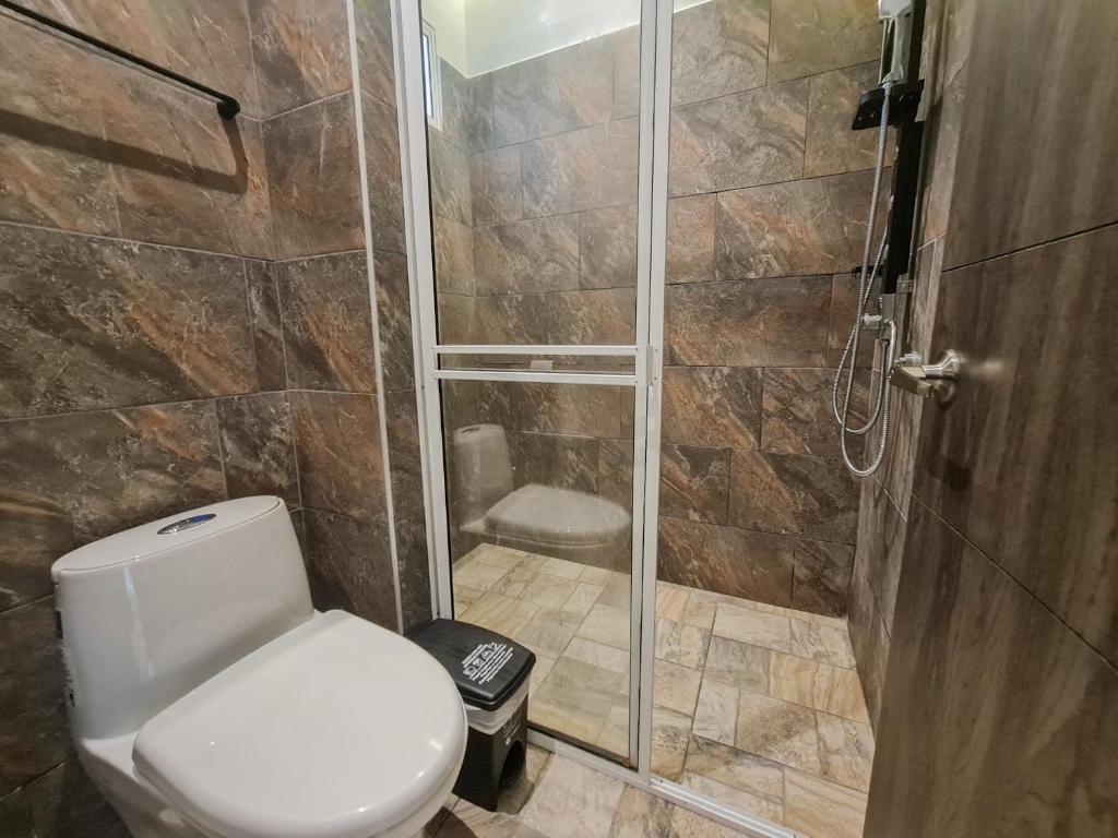 Koupelna v ubytování Hotel Monte Bello