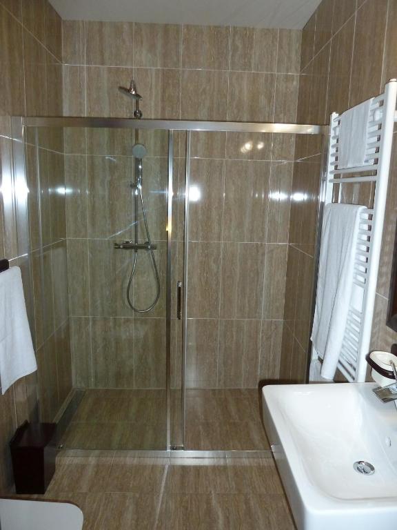 Koupelna v ubytování Apartmány na Bašte