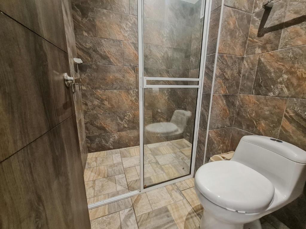 Koupelna v ubytování Hotel Monte Bello