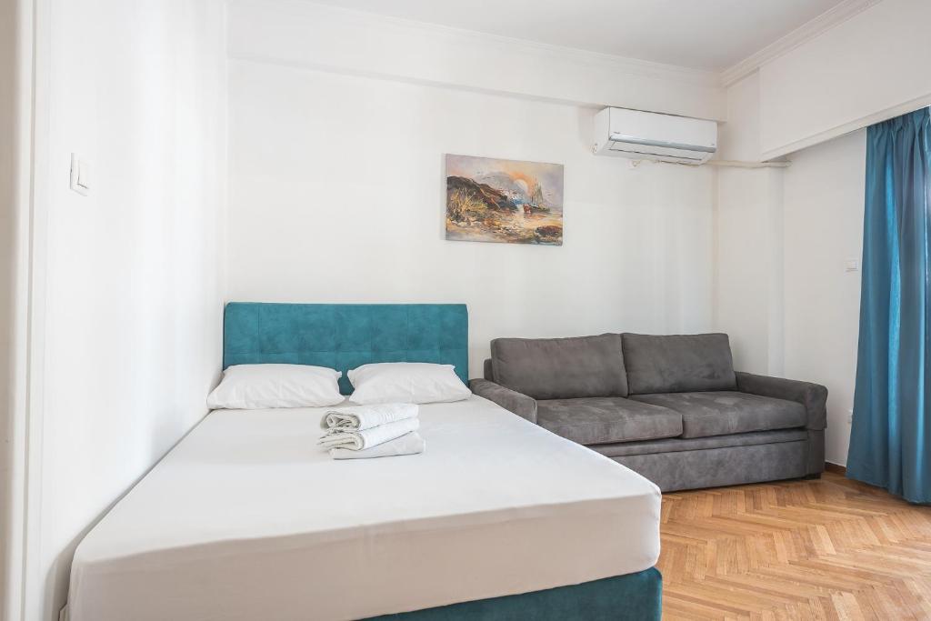 Posteľ alebo postele v izbe v ubytovaní Victoria Sun Apartments