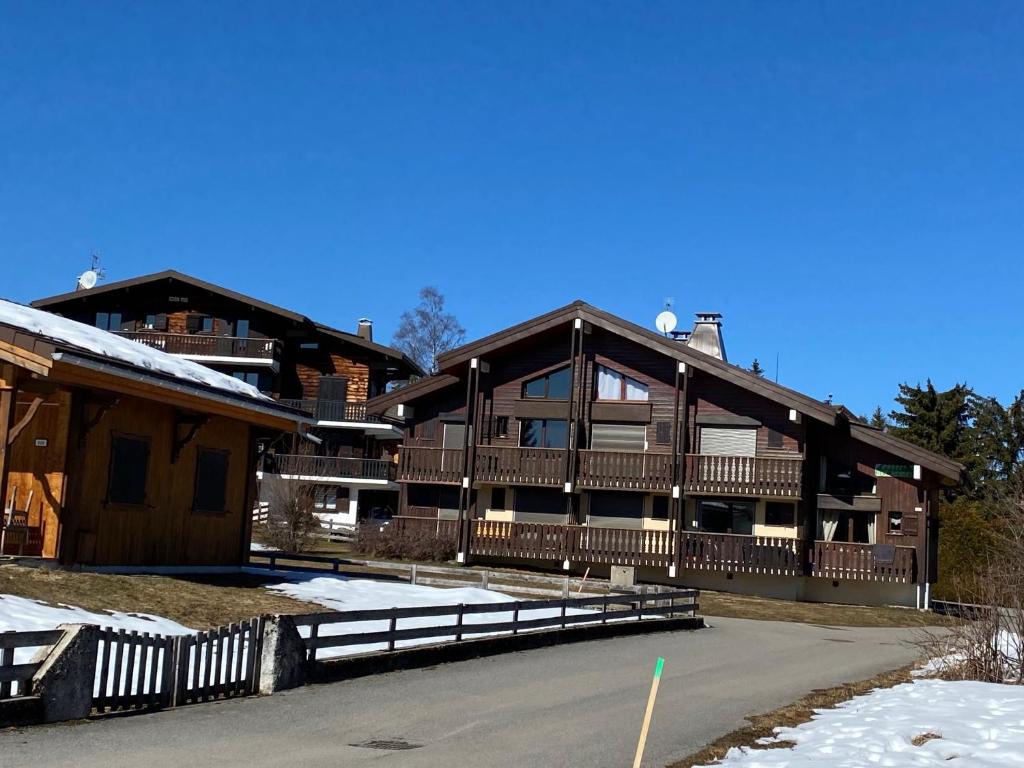 a large wooden building with snow on the ground at CHALET DES NEIGES in Les Carroz d'Araches