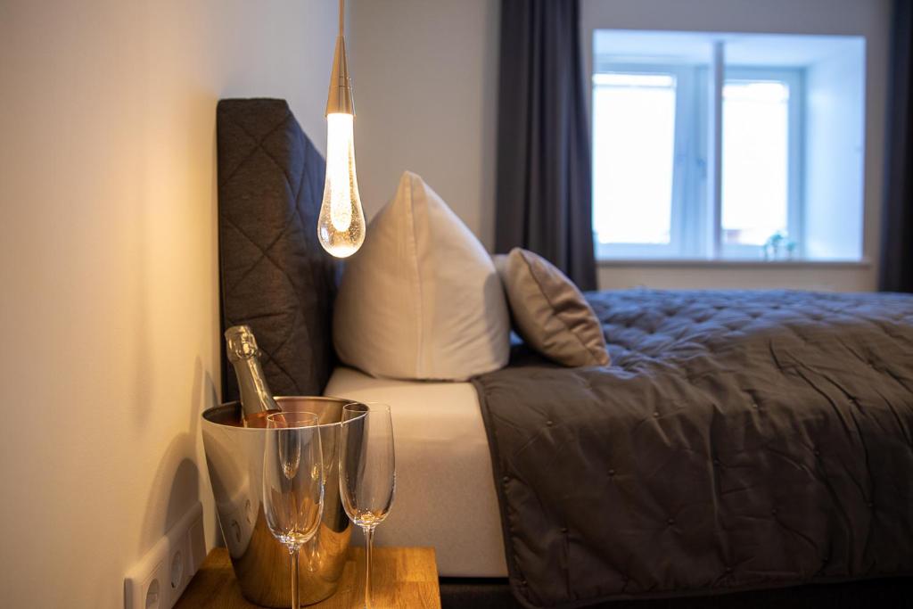 Postel nebo postele na pokoji v ubytování Marin Hotel Sylt GmbH