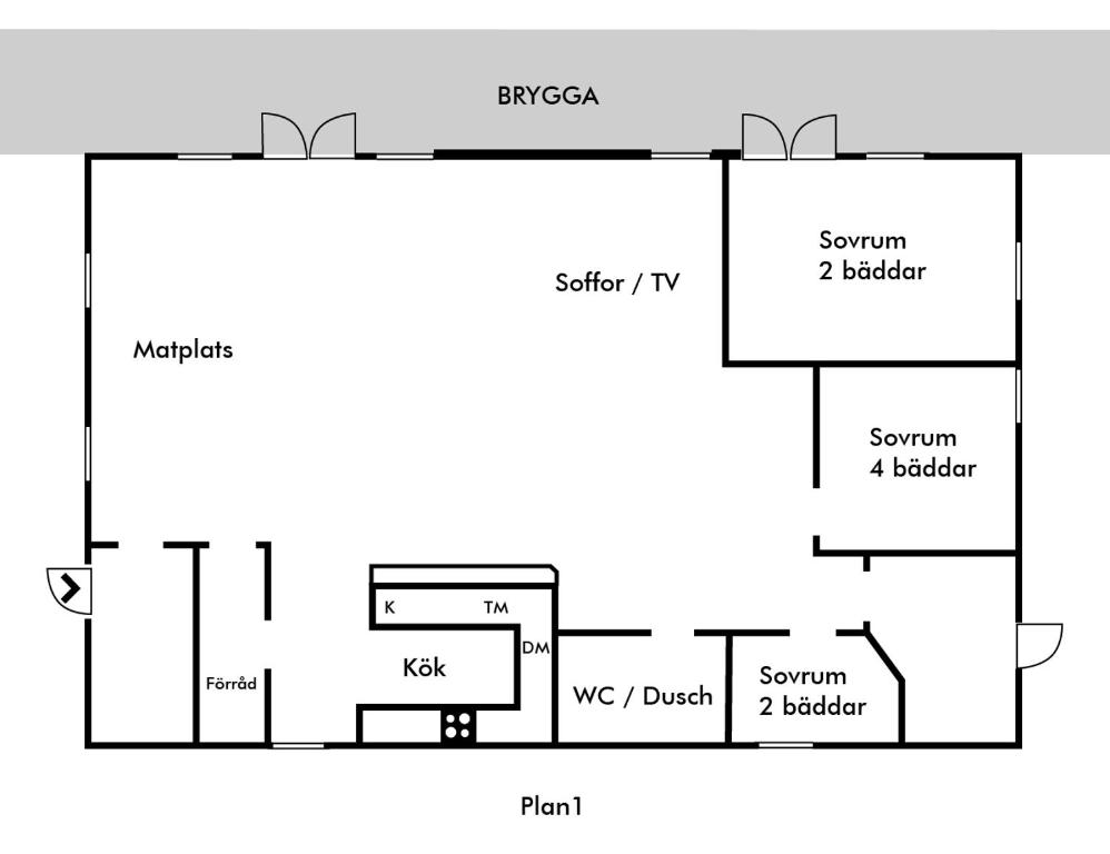 Půdorys ubytování Havets Magasin