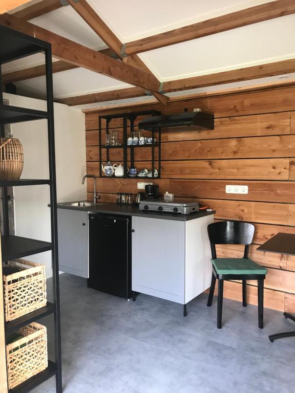 Kuchyň nebo kuchyňský kout v ubytování De Túnfûgel (tiny house)