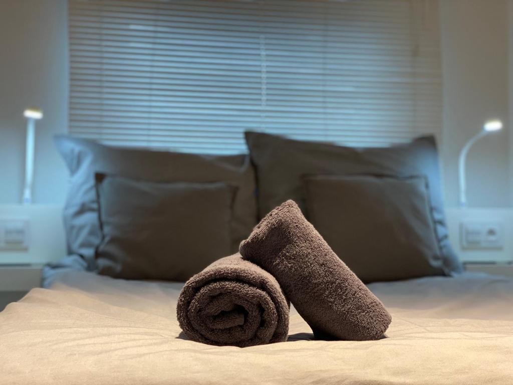 Posteľ alebo postele v izbe v ubytovaní Apartament Opieszyn 16