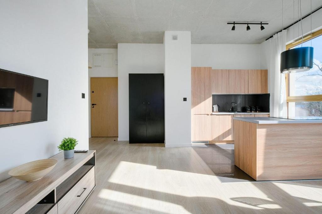 Kuchyňa alebo kuchynka v ubytovaní Apartamenty Patriotów 303