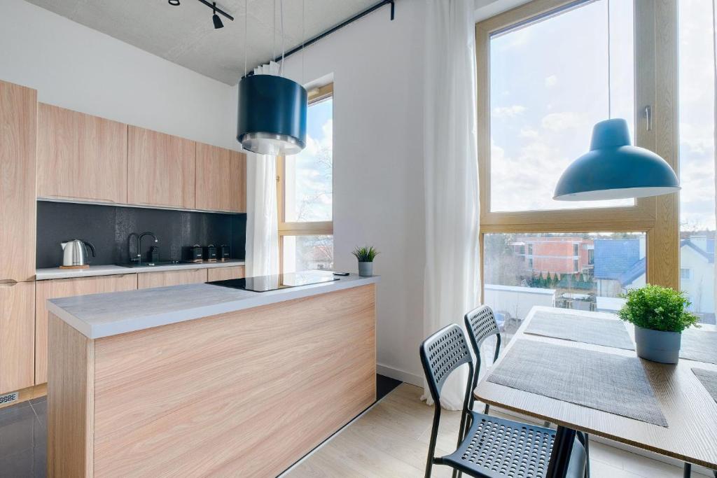 Kuchyňa alebo kuchynka v ubytovaní Apartamenty Patriotów 303
