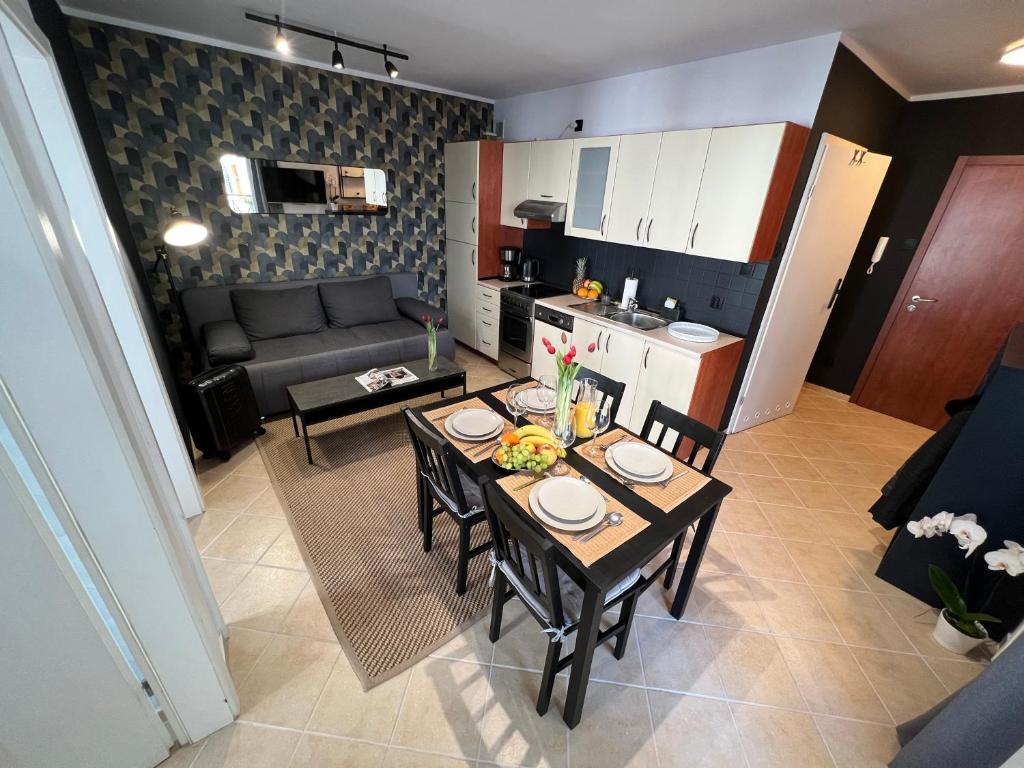 Kuchyň nebo kuchyňský kout v ubytování Apartament Przy Plaży PROMENADA Świnoujście