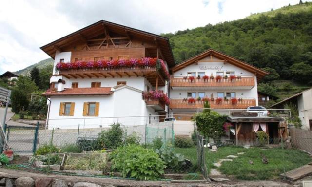 パルチーネスにあるFerienwohnungen Kaltenbachhof - Urlaub auf dem Biobauernhofの花の前に広い白い家