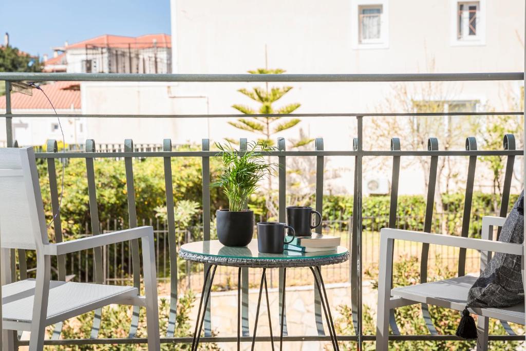 Balkón nebo terasa v ubytování Socrates Apartments