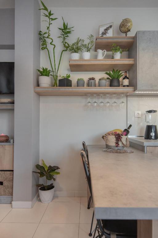 Kuchyň nebo kuchyňský kout v ubytování Inconceptual apartment