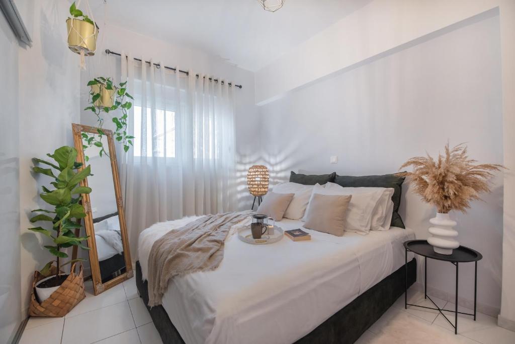 Postel nebo postele na pokoji v ubytování Inconceptual apartment