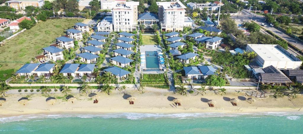 an aerial view of a resort on the beach at Hoan My Resort - Ninh Chu in Phan Rang
